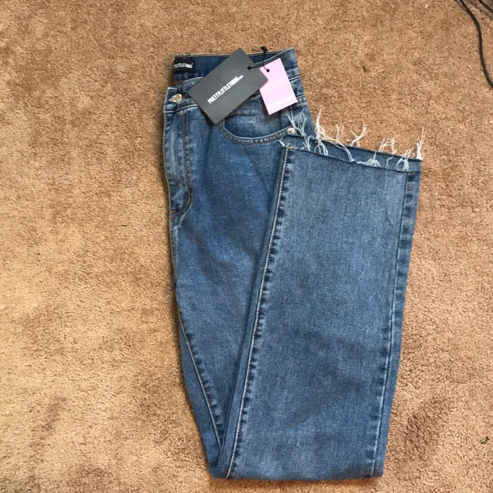Prettylittlething long straight leg denim size 12